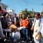 केंद्रीय मंत्री को ‘गद्दार’ कहे जाने के विरोध में भाजपा कार्यकर्ताओं ने राहुल गांधी का फूंका पुतला।